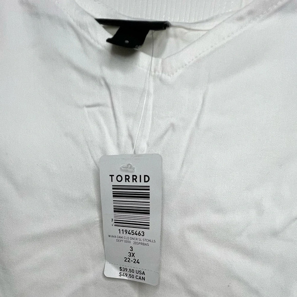 ☘️ NWT Torrid Ava Stretch Challis Cami- Cloud Dancer, Size 3X (22/24) - Picture 4 of 5